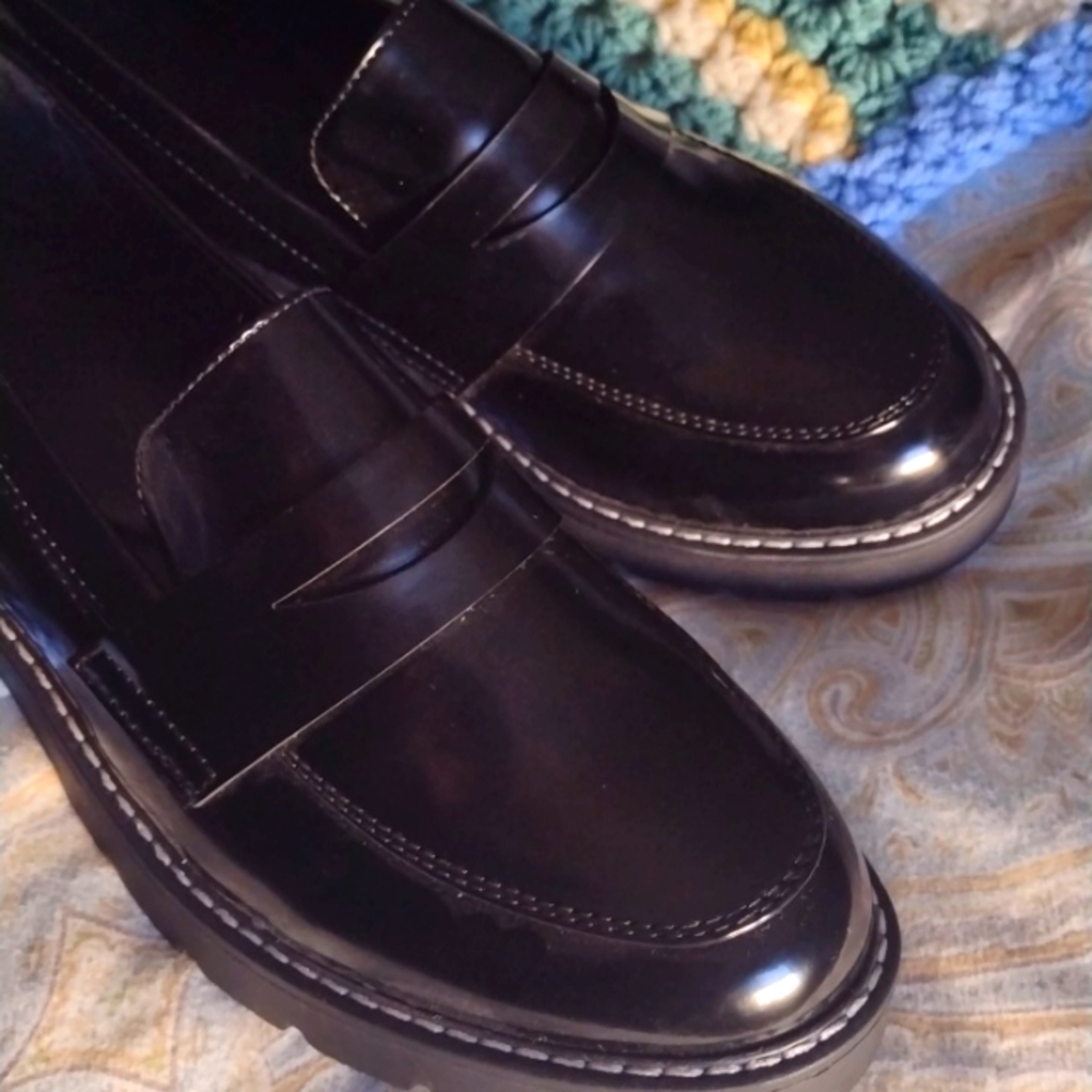 brand new justfab patent leather heeled loafers women's size 8 - Picture 3 of 4